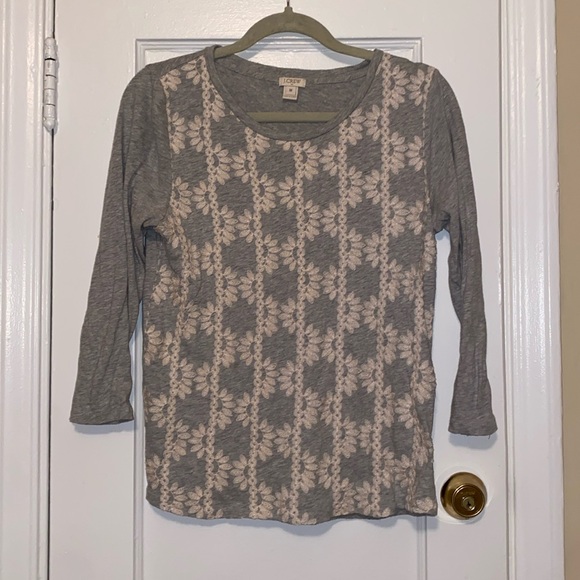 J Crew Gray mid sleeve length casual top - Picture 2 of 4